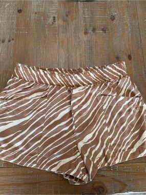 a new day Brown and Cream Zebra-Print Shorts